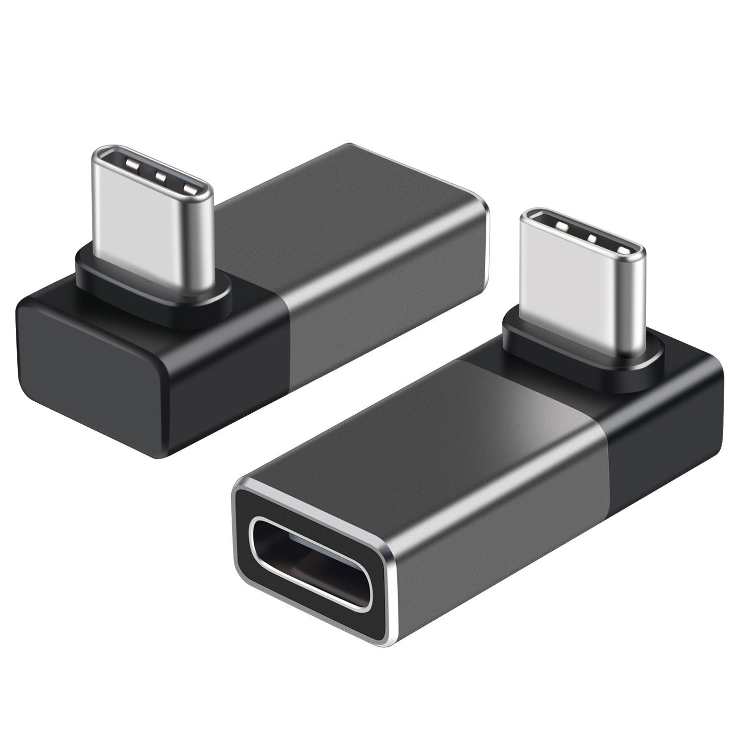 Hannord USB 90 Degree Type-C Adapter 40Gbps Fast Data Transfer, Thunderbolt 4 Mobile Conversion Head, 2 Pack