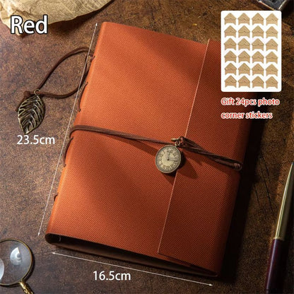 DIY Retro Memory Album  Handmade Scrapbook  Kraft Paper Photo Book With Storage Envelopes For Coupl 9