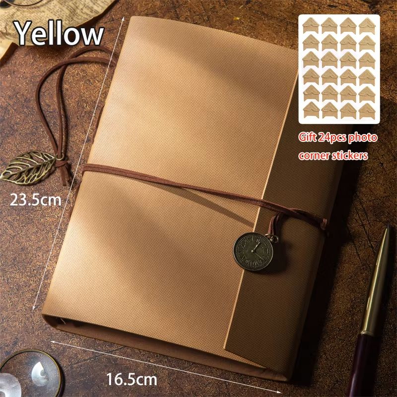 DIY Retro Memory Album  Handmade Scrapbook  Kraft Paper Photo Book With Storage Envelopes For Coupl 7