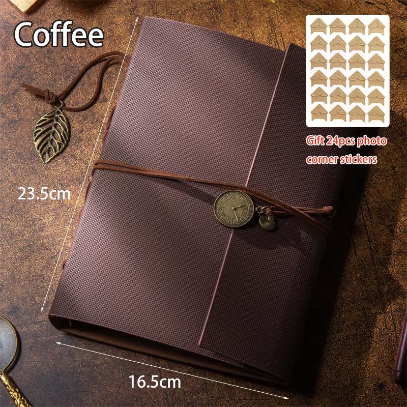 DIY Retro Memory Album  Handmade Scrapbook  Kraft Paper Photo Book With Storage Envelopes For Coupl 8