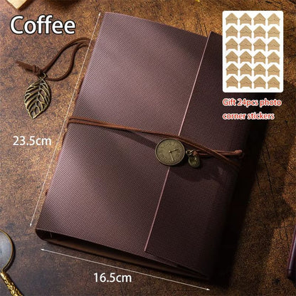DIY Retro Memory Album  Handmade Scrapbook  Kraft Paper Photo Book With Storage Envelopes For Coupl 8