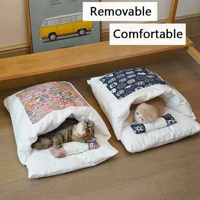 Cozy Removable Cat Bed House for Cats and Small Dogs