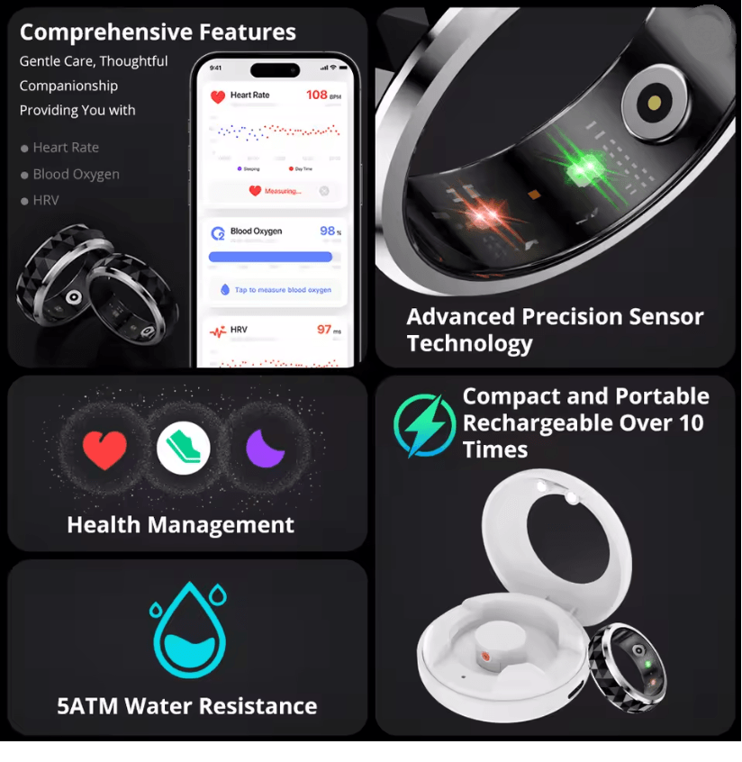 Colmi R11 Smart Ring With Sleep Monitor And Fidget Spinner Design 1
