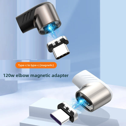USB Type C Magnetic Adapter 90 Degree, Fast Charging Phone Magnetic Converter, Right Angle USB Connector for Laptop