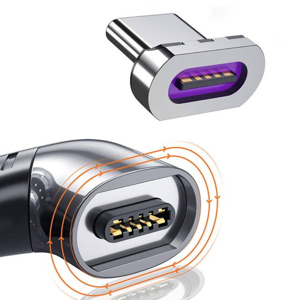 USB Type C Magnetic Adapter 90 Degree, Fast Charging Phone Magnetic Converter, Right Angle USB Connector for Laptop