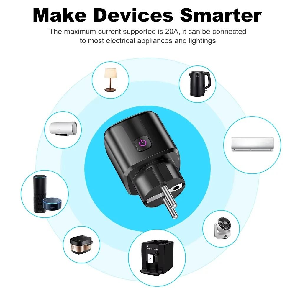 Smart WiFi Power Monitoring Socket With Child Lock And Voice Control 3