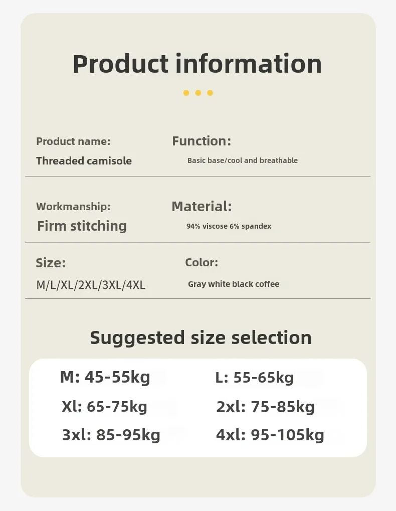 Plus Size Seamless Camisole Top With Built In Bra Comfortable Cotton Modal Tank 5