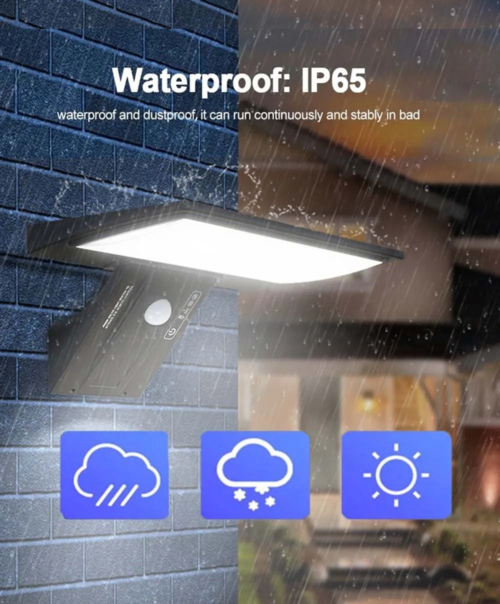 Solar Powered Outdoor Wall Lamp With Motion Sensor For Yard Lighting 1