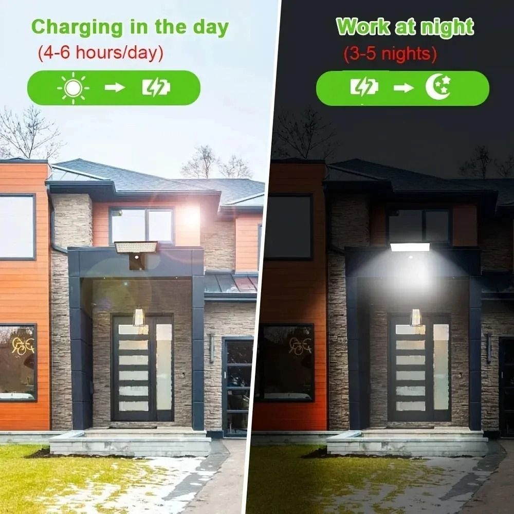 Solar Powered Outdoor Wall Lamp With Motion Sensor For Yard Lighting 4
