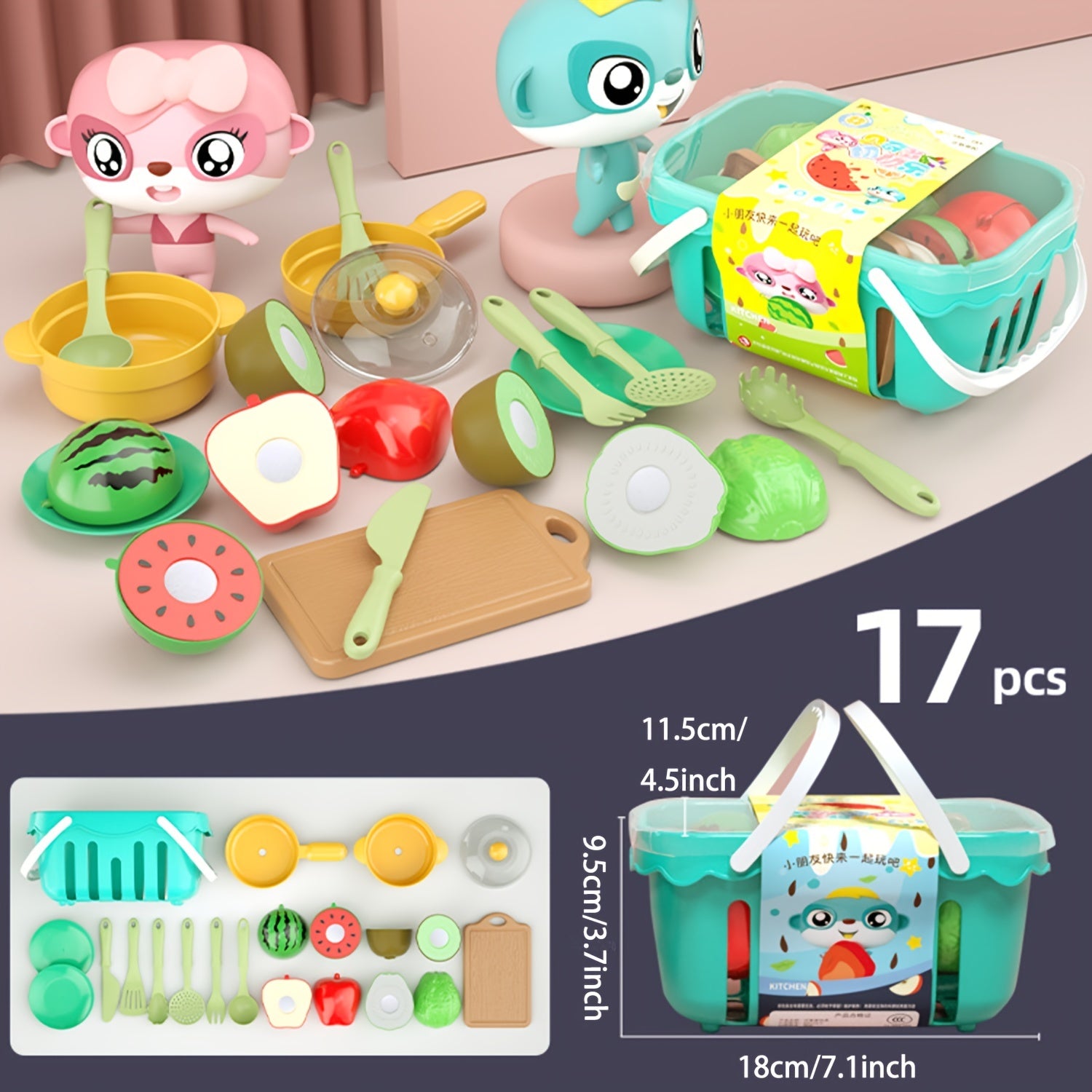 Kids Pretend Play, Kitchen Toys, Cutting Play, Fruit Vegetables, Educational Toy, Food Kit, Toddler, Children Gift