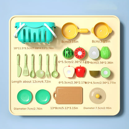 Kids Pretend Play, Kitchen Toys, Cutting Play, Fruit Vegetables, Educational Toy, Food Kit, Toddler, Children Gift