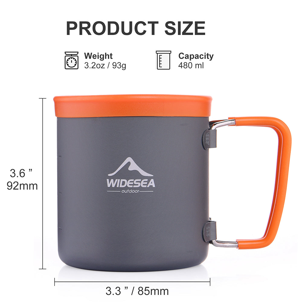 Widesea Camping Aluminum Cup Lightweight Outdoor Mug For Coffee Trekking Hiking  Picnic Tourism Tab 2
