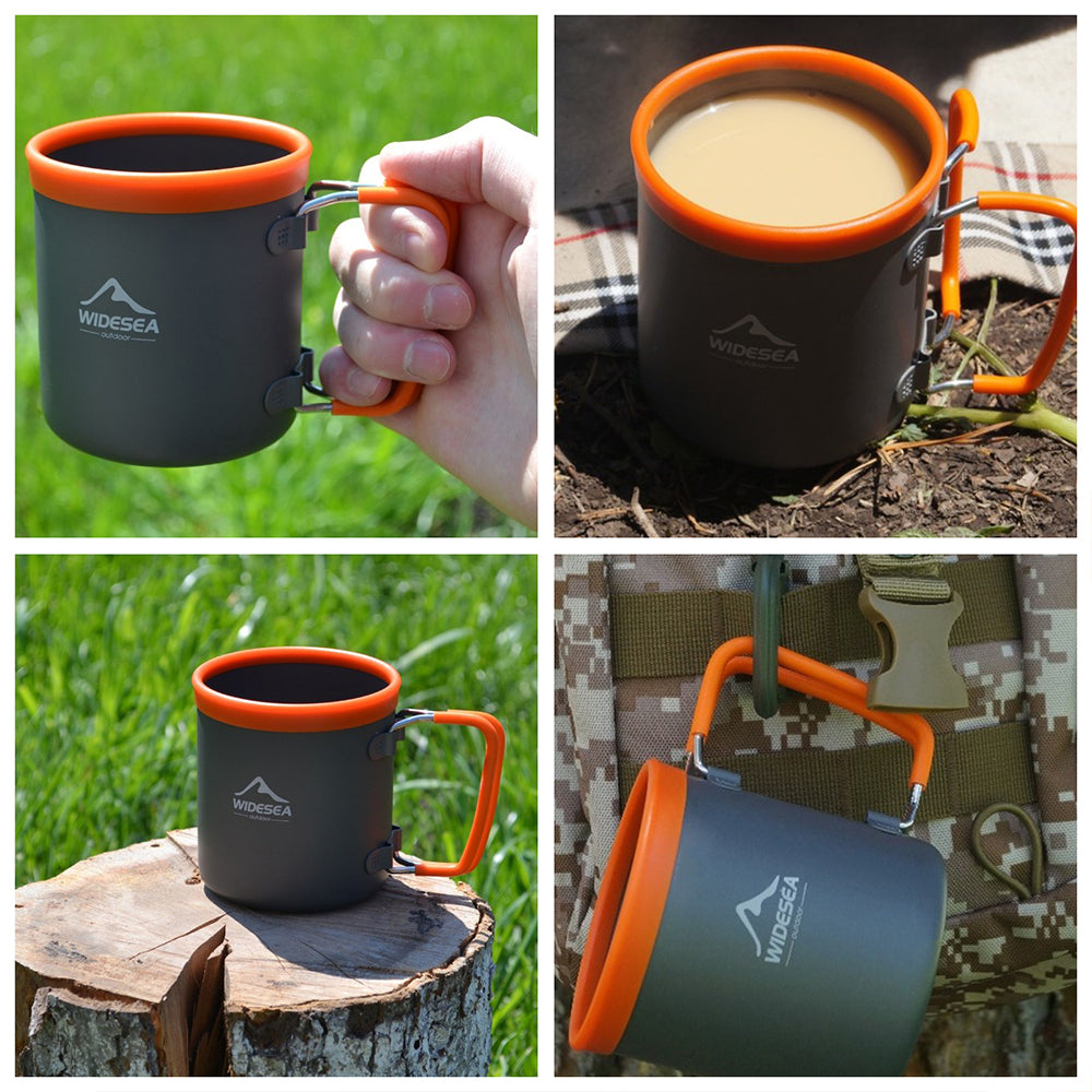 Widesea Camping Aluminum Cup Lightweight Outdoor Mug For Coffee Trekking Hiking  Picnic Tourism Tab 1