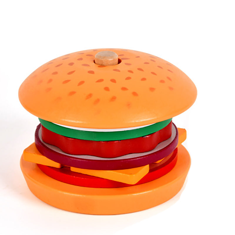 Children Pretend Play Kitchen Toys Montessori Educational Wooden Simulation Food Matching Stacking  6