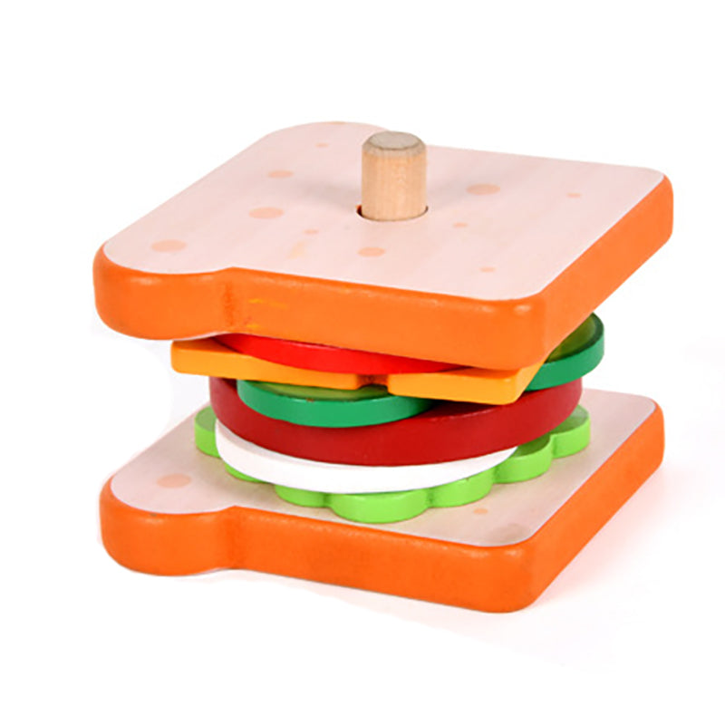 Children Pretend Play Kitchen Toys Montessori Educational Wooden Simulation Food Matching Stacking  7