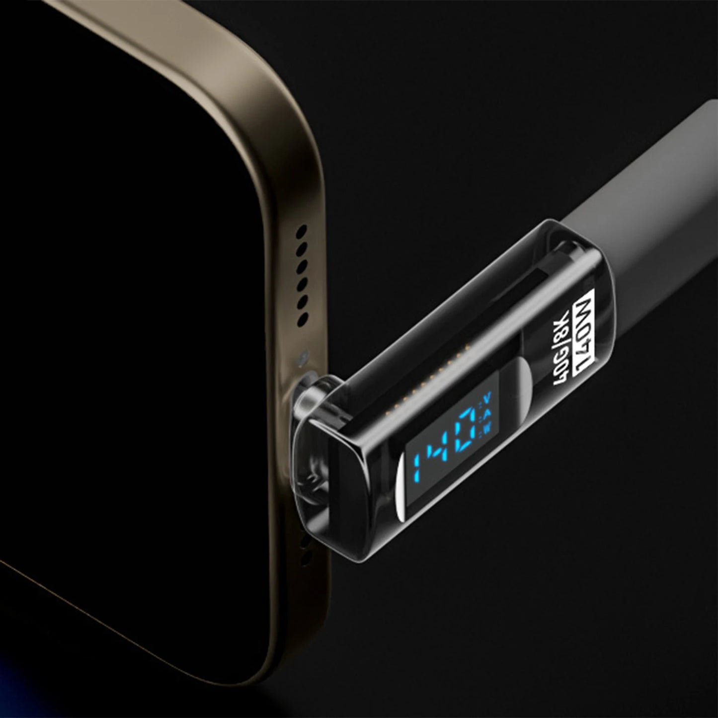 Digital Display USB Type C Stereo Connector, 40Gbps Right Angle Adapters, For iPhone 16 Pro Max Data Transfer