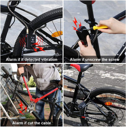 HeavyDuty Bike Lock With Burglar Alarm 110dB Waterproof Bicycle Cable Lock Remote Control  4Digit P 2