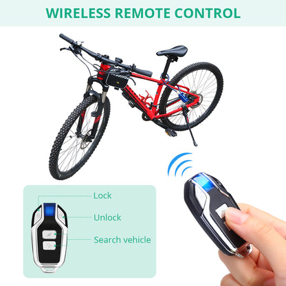 HeavyDuty Bike Lock With Burglar Alarm 110dB Waterproof Bicycle Cable Lock Remote Control  4Digit P 4