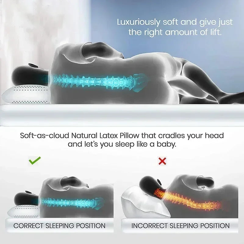 Orthopedic Latex Pillow For Neck Pain Relief Breathable Cervical Support Pillow For Comfortable Sle 4
