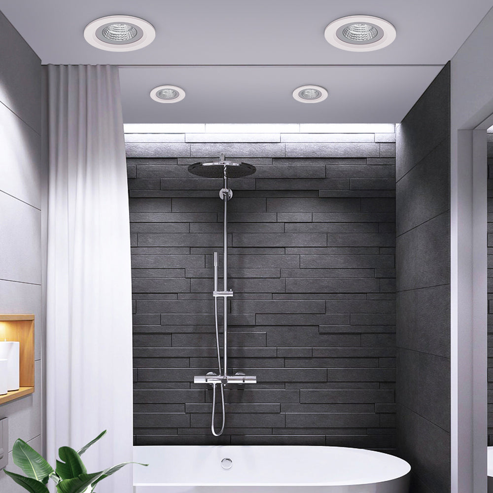 IP65 Waterproof LED Recessed Ceiling Light – Round Downlight, Spot Light for Sauna, Steam Bath, Kitchen Bathroom