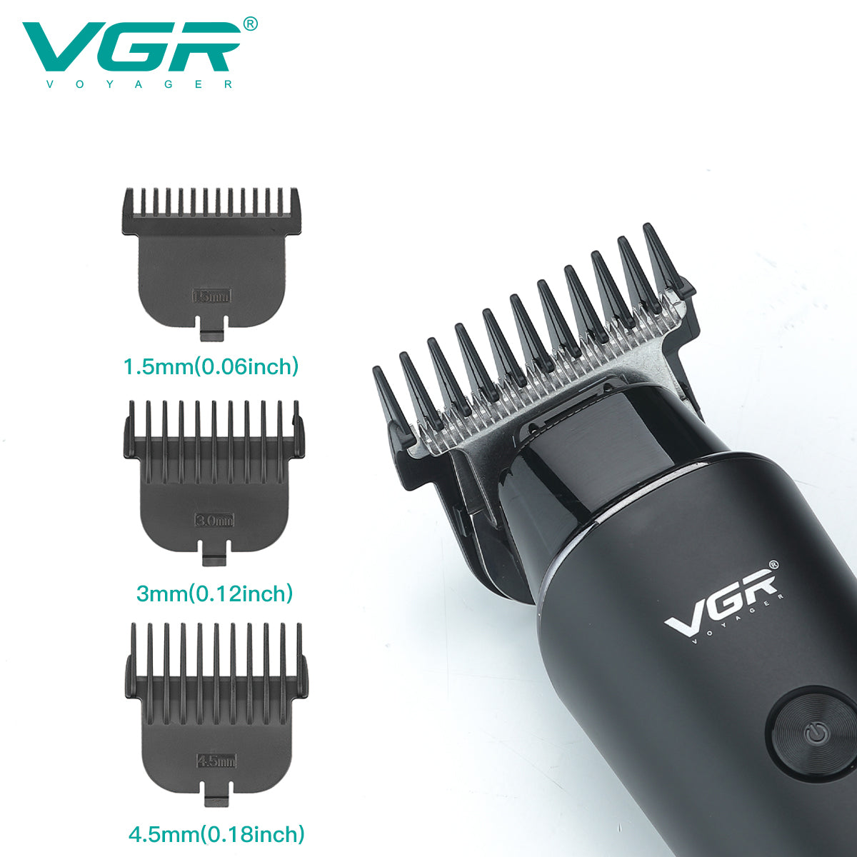 VGR Hair Trimmer Professional Electric Trimmers Cordless Hair Clipper Rechargeable LED Display For  5