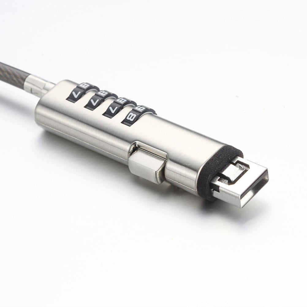 Laptop USB Lock Computer Security, Anti Theft Device Notebook Cable Lock with Sponge Patch, Flexible Numeric Password