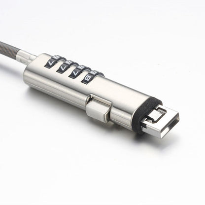 Laptop USB Lock Computer Security, Anti Theft Device Notebook Cable Lock with Sponge Patch, Flexible Numeric Password