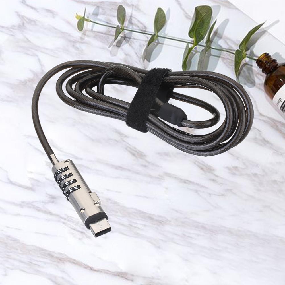 Laptop USB Lock Computer Security, Anti Theft Device Notebook Cable Lock with Sponge Patch, Flexible Numeric Password
