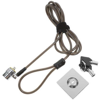Zinc Alloy Laptop Lock with Extended Steel Cable, Desktop Universal Security Notebook, Computer Black Anti Theft PC Lock