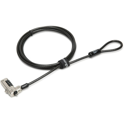 Kensington Slim N17 Laptop Lock, Combination Security for Wedge Slots, Resettable 4-Digit Code, Black