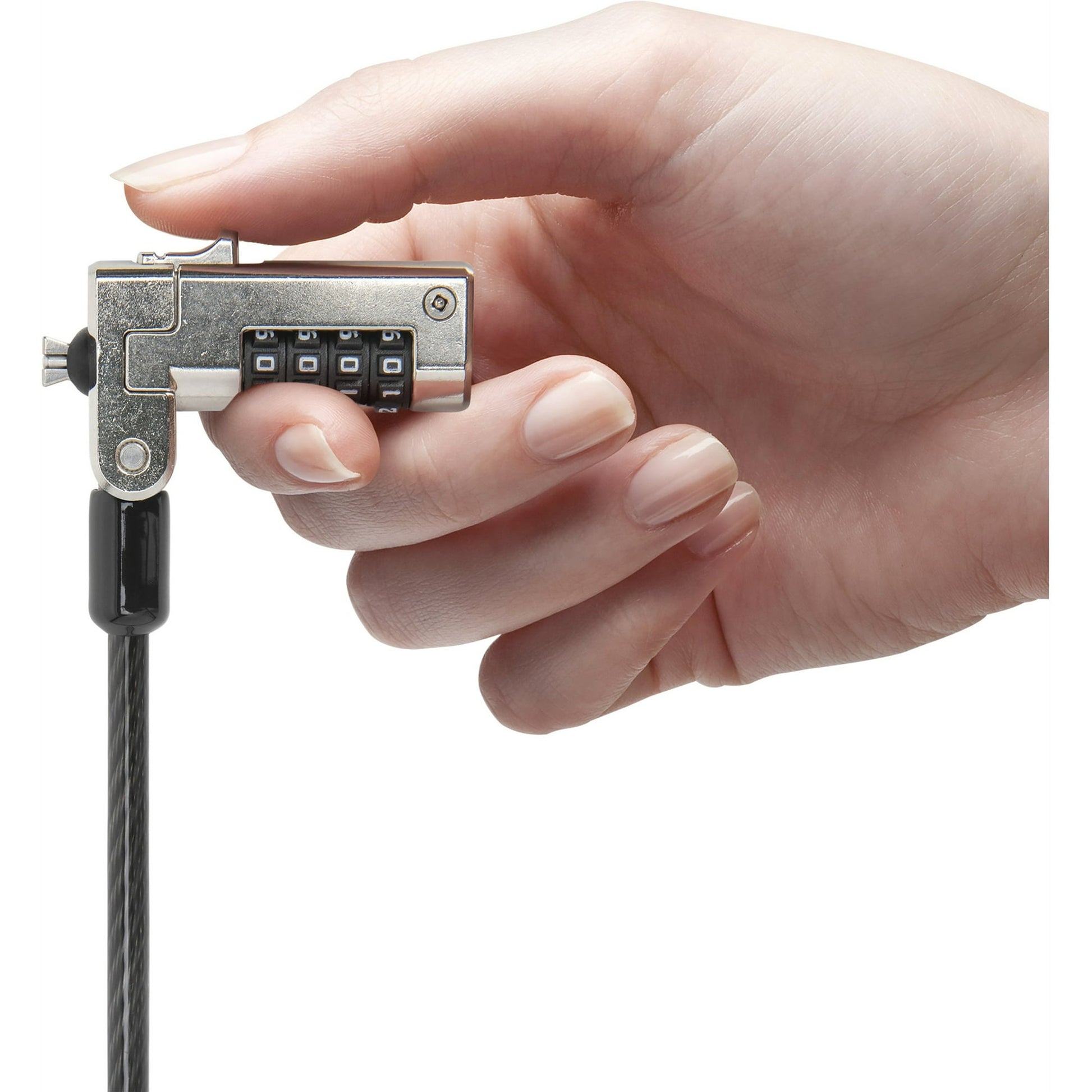 Kensington Slim N17 Laptop Lock, Combination Security for Wedge Slots, Resettable 4-Digit Code, Black