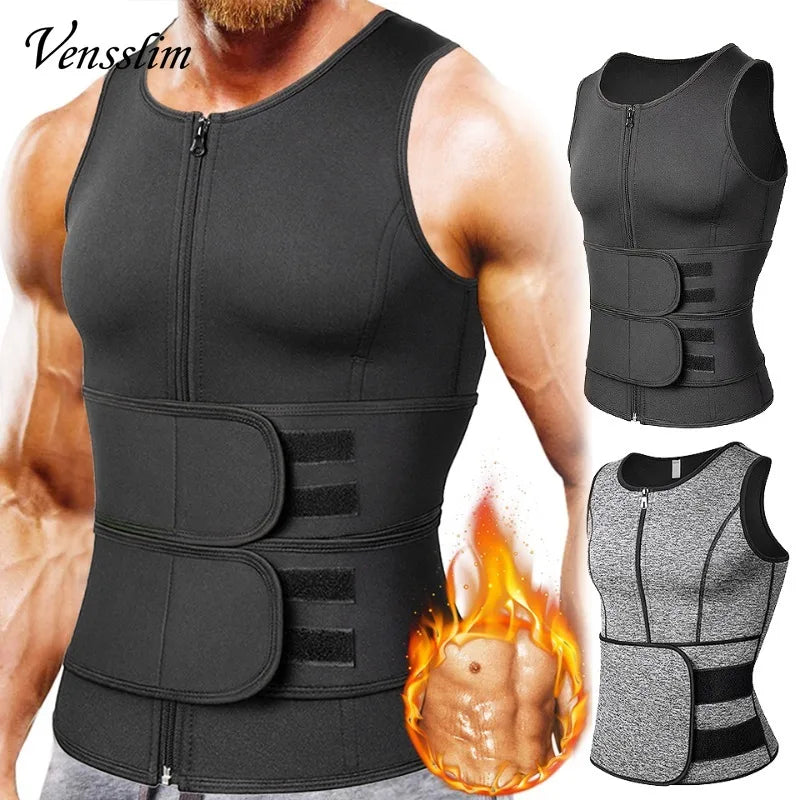 Vensslim Men Body Shaper Waist Trainer Vest Slimming Shirt Sauna Sweat Compression Undershirt Shape 3