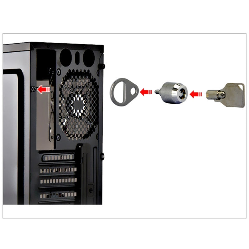 Computer Case Lock with Keys, Desktop PC Security, Anti-theft Office Protection, Chassis Management