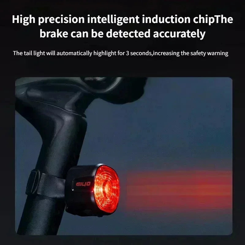 Smart Brake Bicycle Rear Light Auto OnOff Stop Signal  Road Bike LED Taillight TypeC Charge MTB Cyc 1