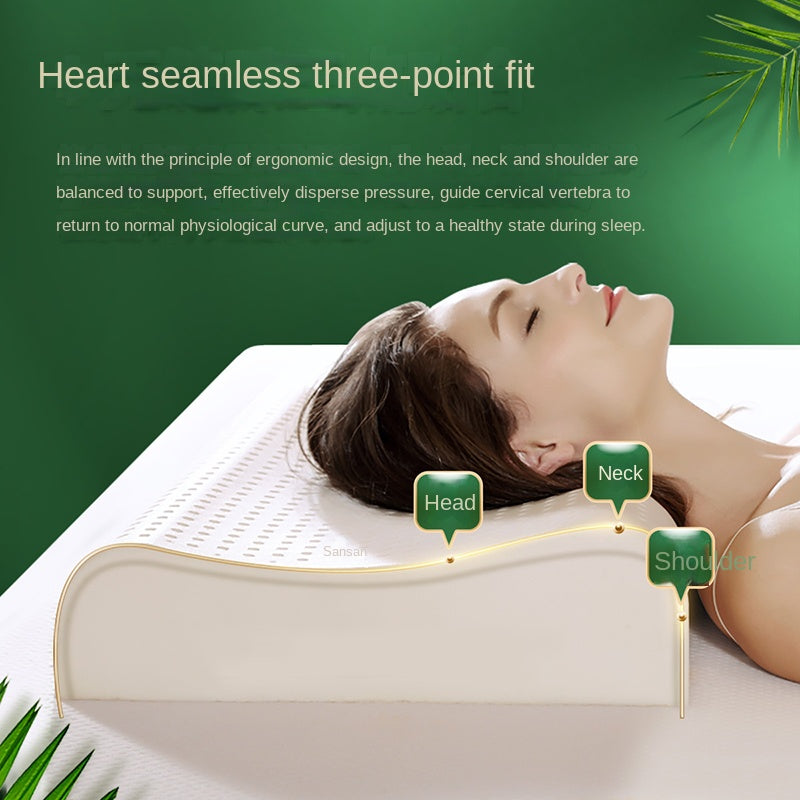 TAIHI Thailand Latex Pillow For Neck Pain, Protect Vertebrae Health Care Orthopedic Pillow with Massage Design for Sleep