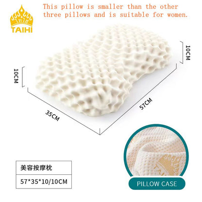 TAIHI Thailand Latex Pillow For Neck Pain Protect Vertebrae Health Care Orthopedic Pillow With Mass 3
