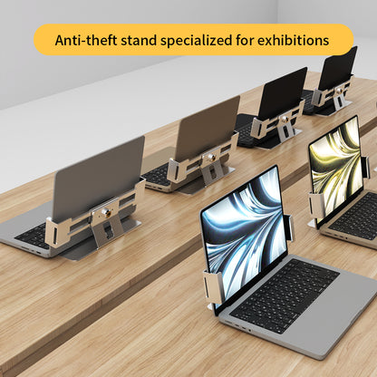 Anti Theft Aluminum Laptop Stand, Security Lock with Key, 13-19 inch Display Holder, Laptop Tablet Bracket