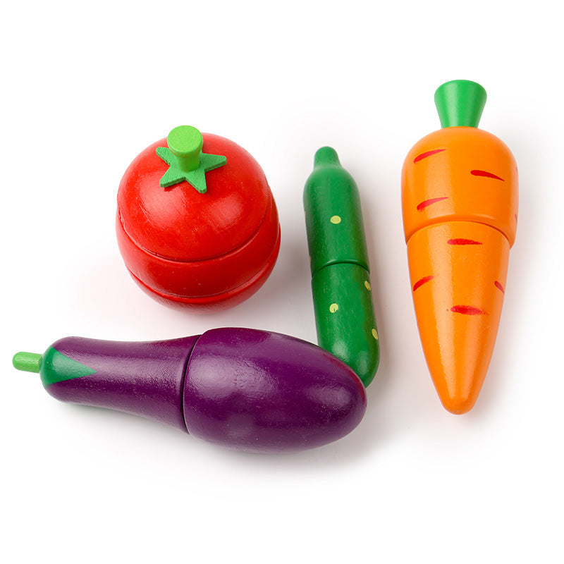 Wooden Fruit Vegetable Set Montessori Educational Toy Simulation Kitchen Pretend Game Kids Gift Cut 1