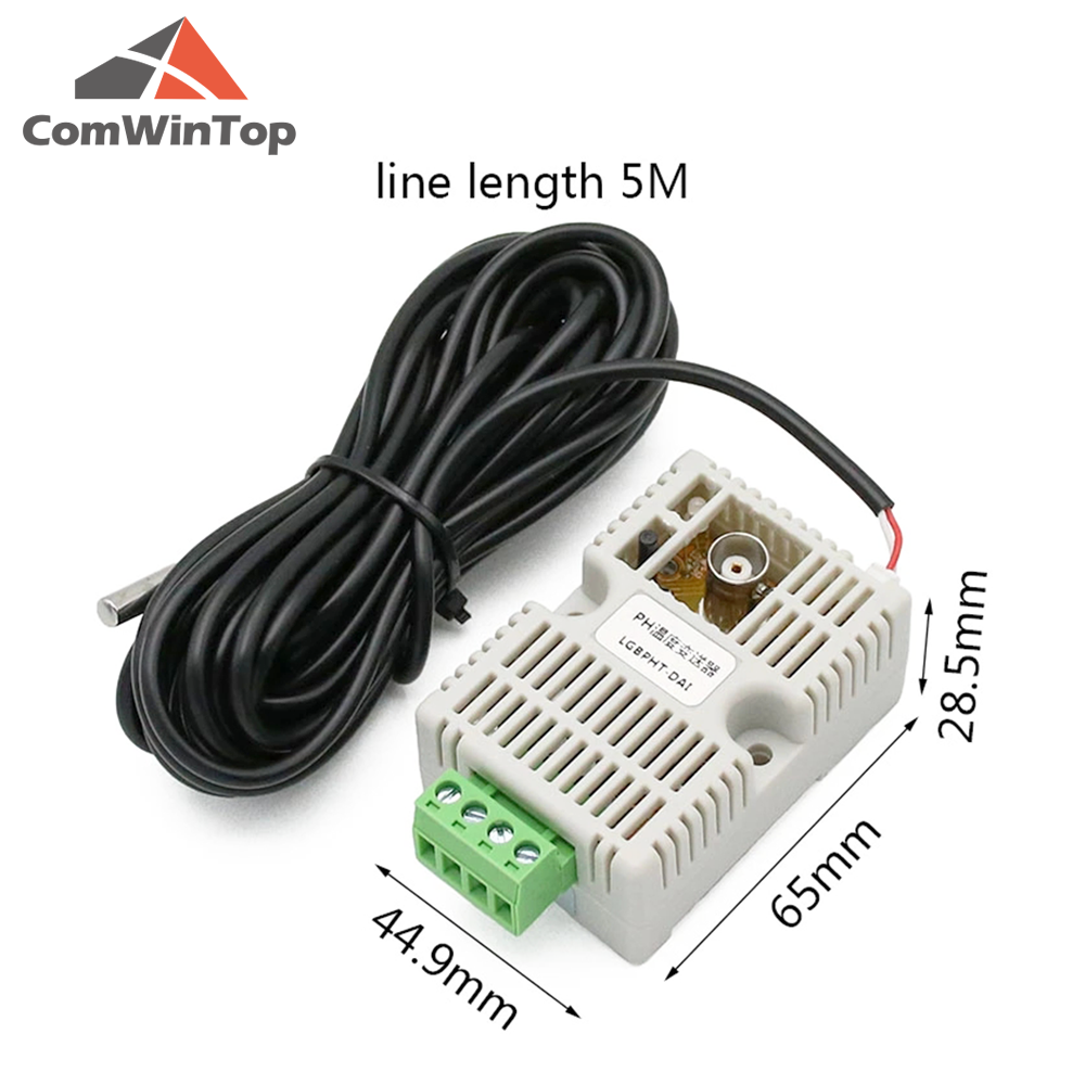 Professional Water PH and Temperature Sensor Transmitter Module with 0-5V/0-10V, 20mA/RS485 Output for Precise Detection