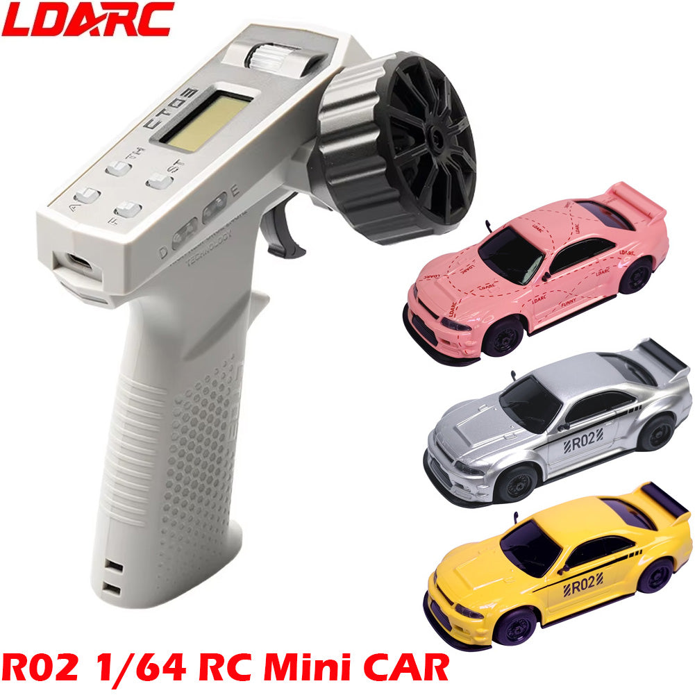 LDARC R02 Mini RC Sports Car, Scale Simulated Electric Remote Control Model, RTR for Adults & Childrens Tabletop Toy