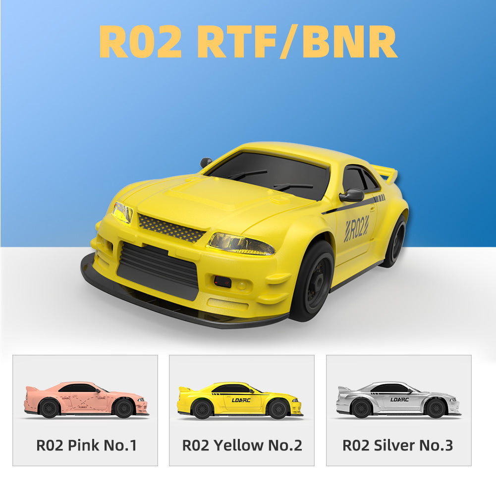 LDARC R02 Mini RC Sports Car, Scale Simulated Electric Remote Control Model, RTR for Adults & Childrens Tabletop Toy
