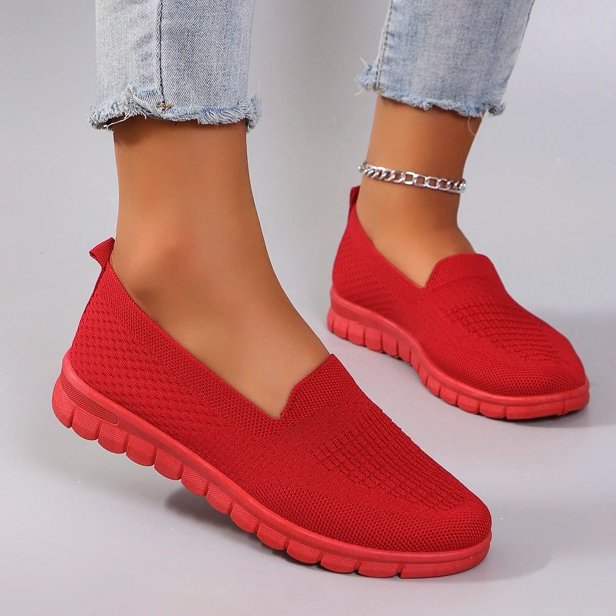 Women Breathable Lightweight Casual Sports Shoes Non Slip Flat Sneakers 7