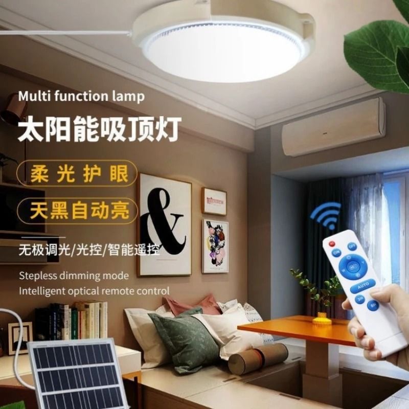 Solar Powered Ceiling Light With Remote Control For Outdoor And Indoor Use 5