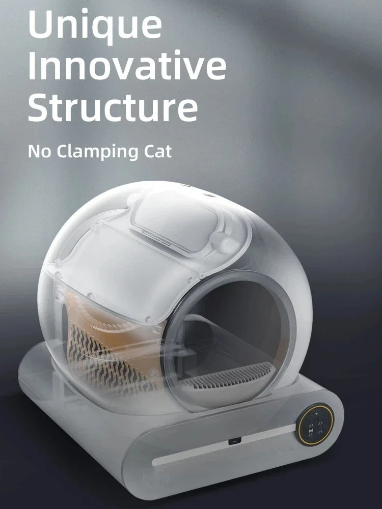 Smart Automatic Self Cleaning Cat Litter Box, Fully Enclosed Pet Toilet Litter Tray with Deodorizer, APP Remote Control