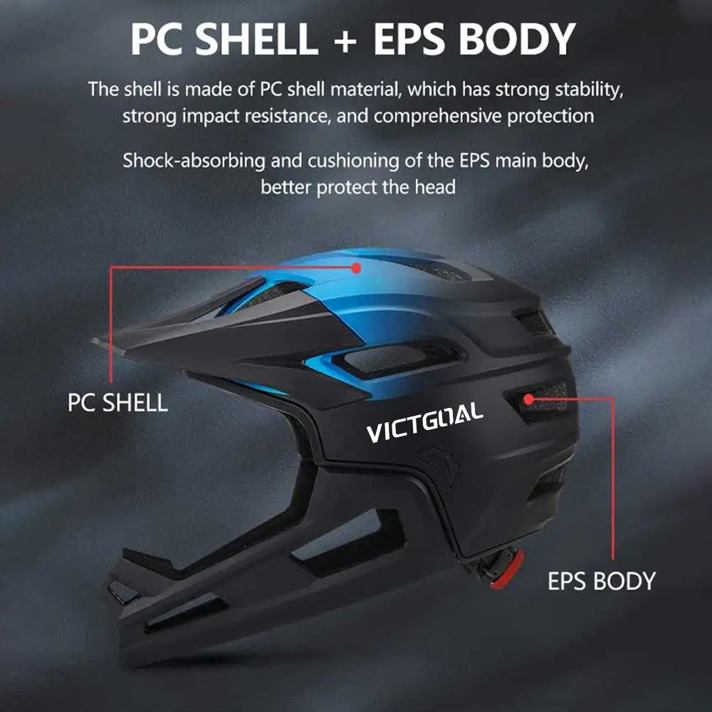 Full Face MTB Bicycle Helmet For Men Motorcycle Adult Detachable Mountain Bike Offroad MBX BMX Head 1