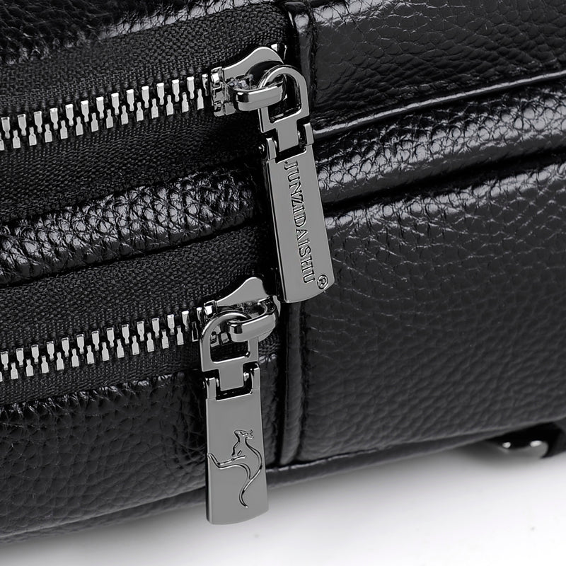 Vintage Luxury Mens Crossbody Bag Durable PU Leather Chest Pack  Shoulder Bag For HandsFree Conveni 3