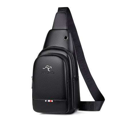 Vintage Luxury Mens Crossbody Bag Durable PU Leather Chest Pack  Shoulder Bag For HandsFree Conveni 6
