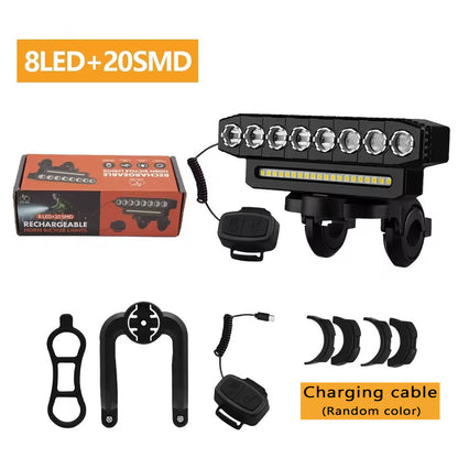 Rechargeable LED Bicycle Front Light with Bike Horn, Modes Bicycle Bell Light, USB Powered Cycling Headlight