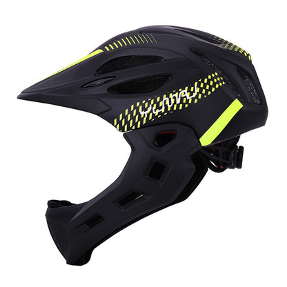 Kids Full Covered LED Bike Helmet, MTB Balance Bike Sports Safety, Downhill Scooter BMX Child Protective Gear