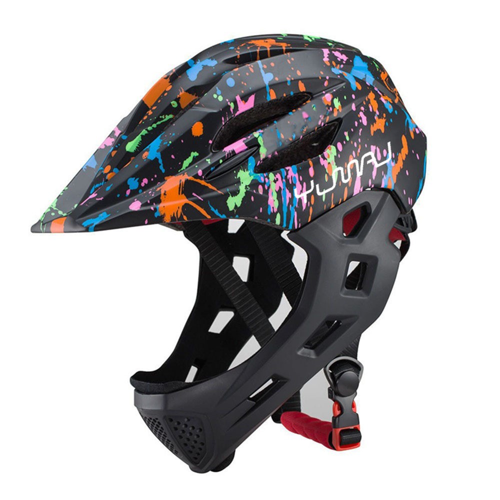 Kids Full Covered LED Bike Helmet, MTB Balance Bike Sports Safety, Downhill Scooter BMX Child Protective Gear